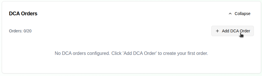Adding DCA order